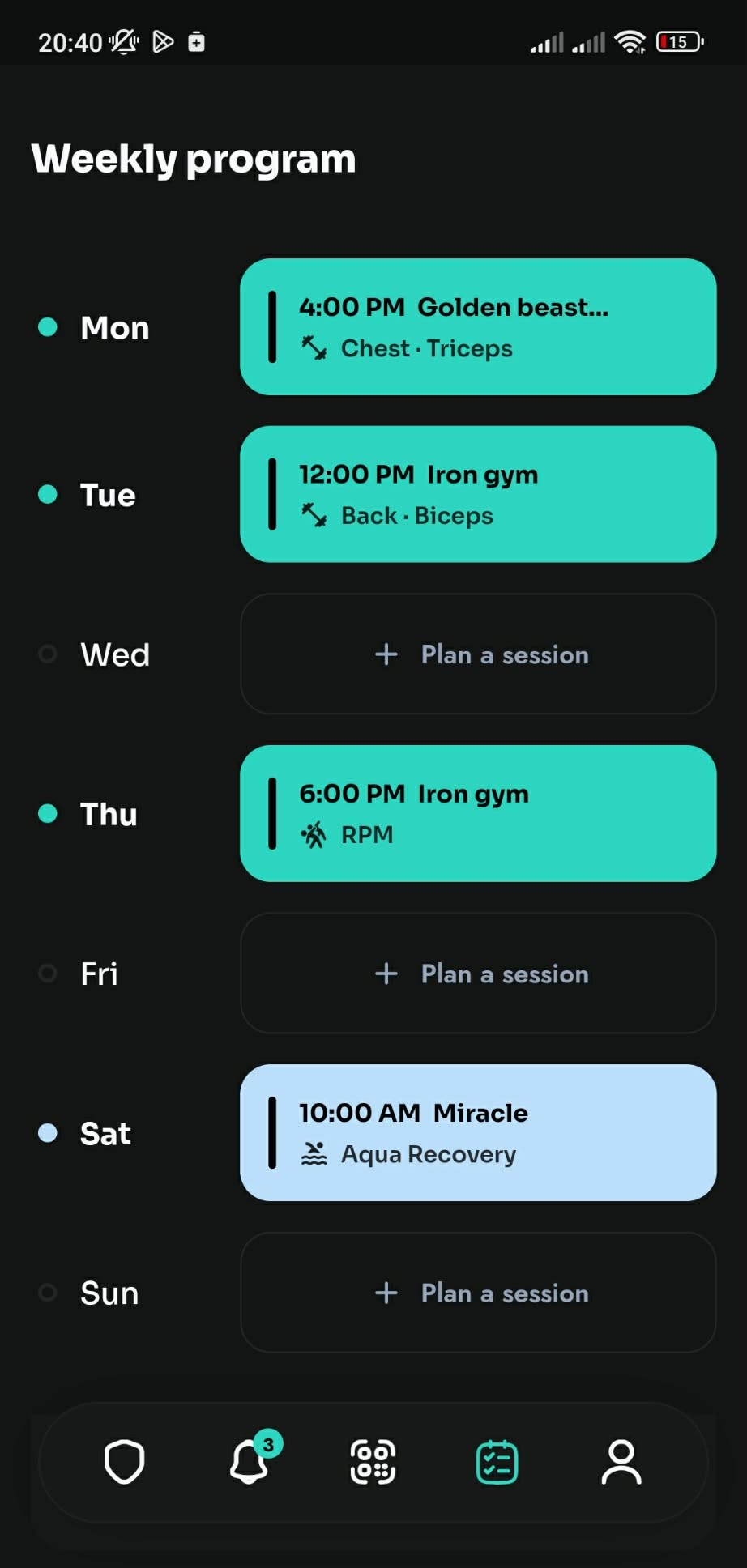 Fitnessers App Gallery Screen Left